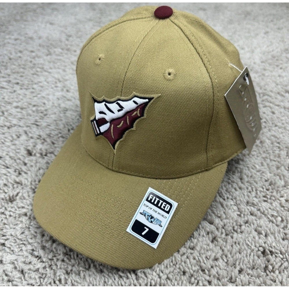 Vtg Florida State Seminoles Hat TOW Fitted 7 Gold Garnet Arrowhead Wool Cap NWT‎